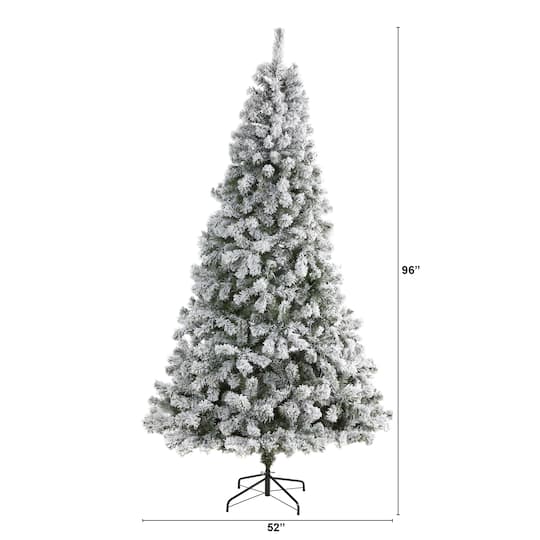 8ft. Unlit Flocked West Virginia Fir Artificial Christmas Tree